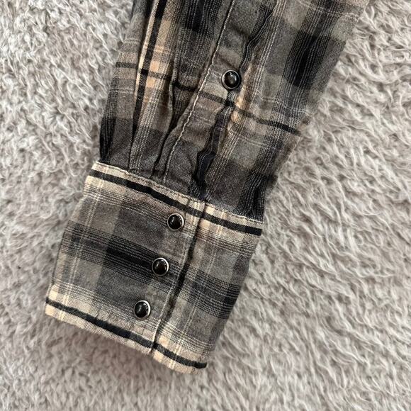 Kuhl Women's Medium Western Plaid Shirt Pearl Snaps Long Sleeves Soft Comfort - Picture 13 of 13